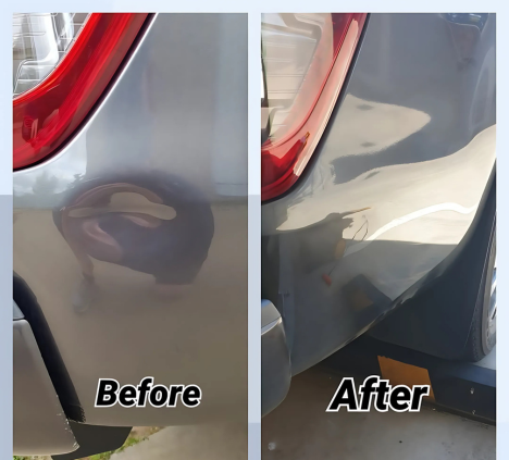 Before and after small dent repair